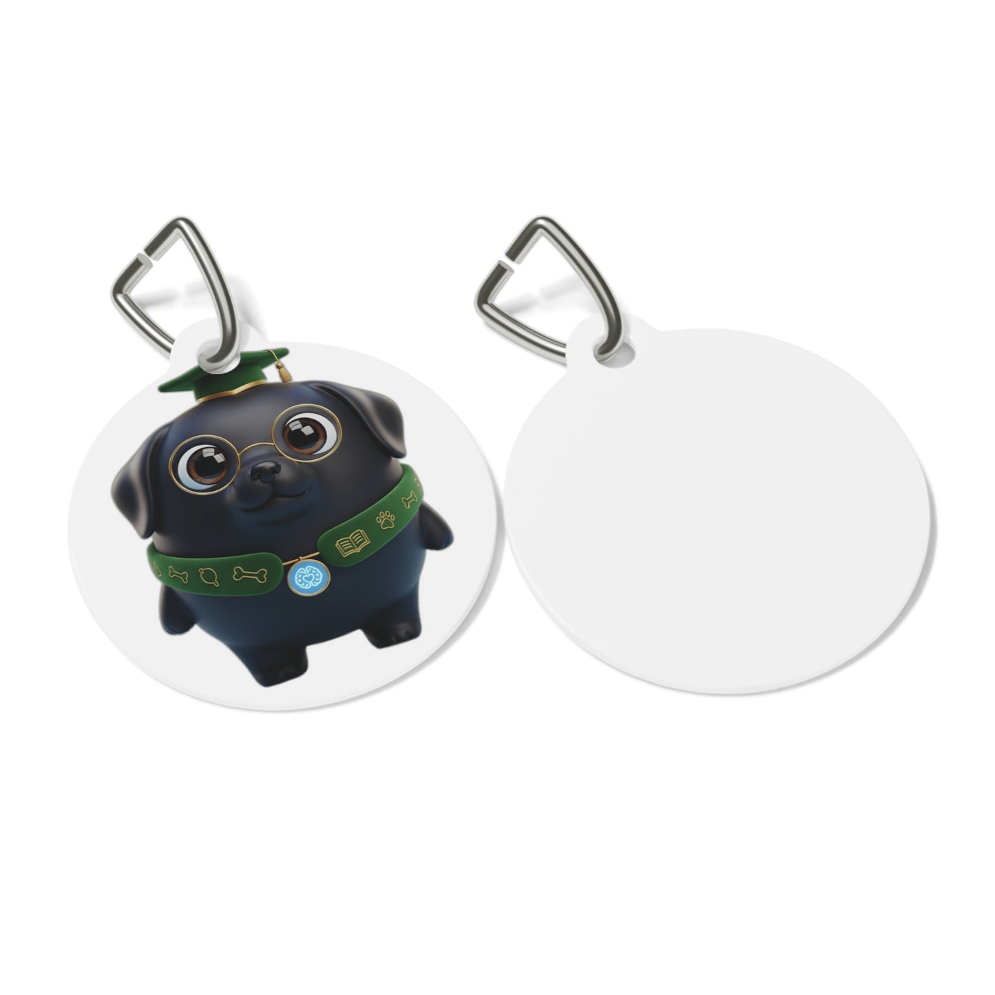 Labby PokAIMignon Companion - Graduation Labrador Pet Tag — Cute Black Dog ID Tag with Cap & Glasses — Pets | PokAIMignons™