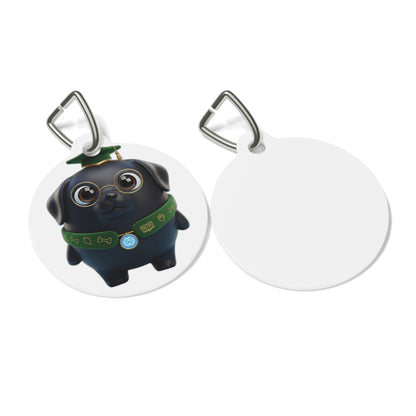 Labby PokAIMignon Companion - Graduation Labrador Pet Tag — Cute Black Dog ID Tag with Cap & Glasses — Pets | PokAIMignons™