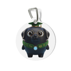 Labby PokAIMignon Companion - Graduation Labrador Pet Tag — Cute Black Dog ID Tag with Cap & Glasses